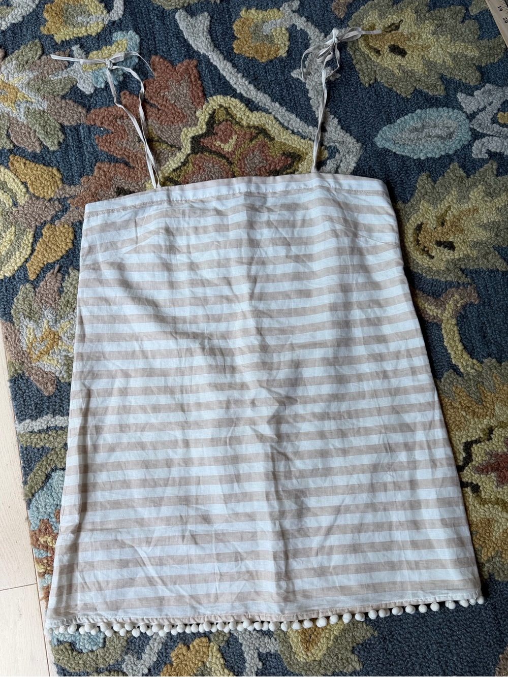 J. Crew Striped Tie‑Strap Sundress in Cream and White Size XL - Picture 2 of 10